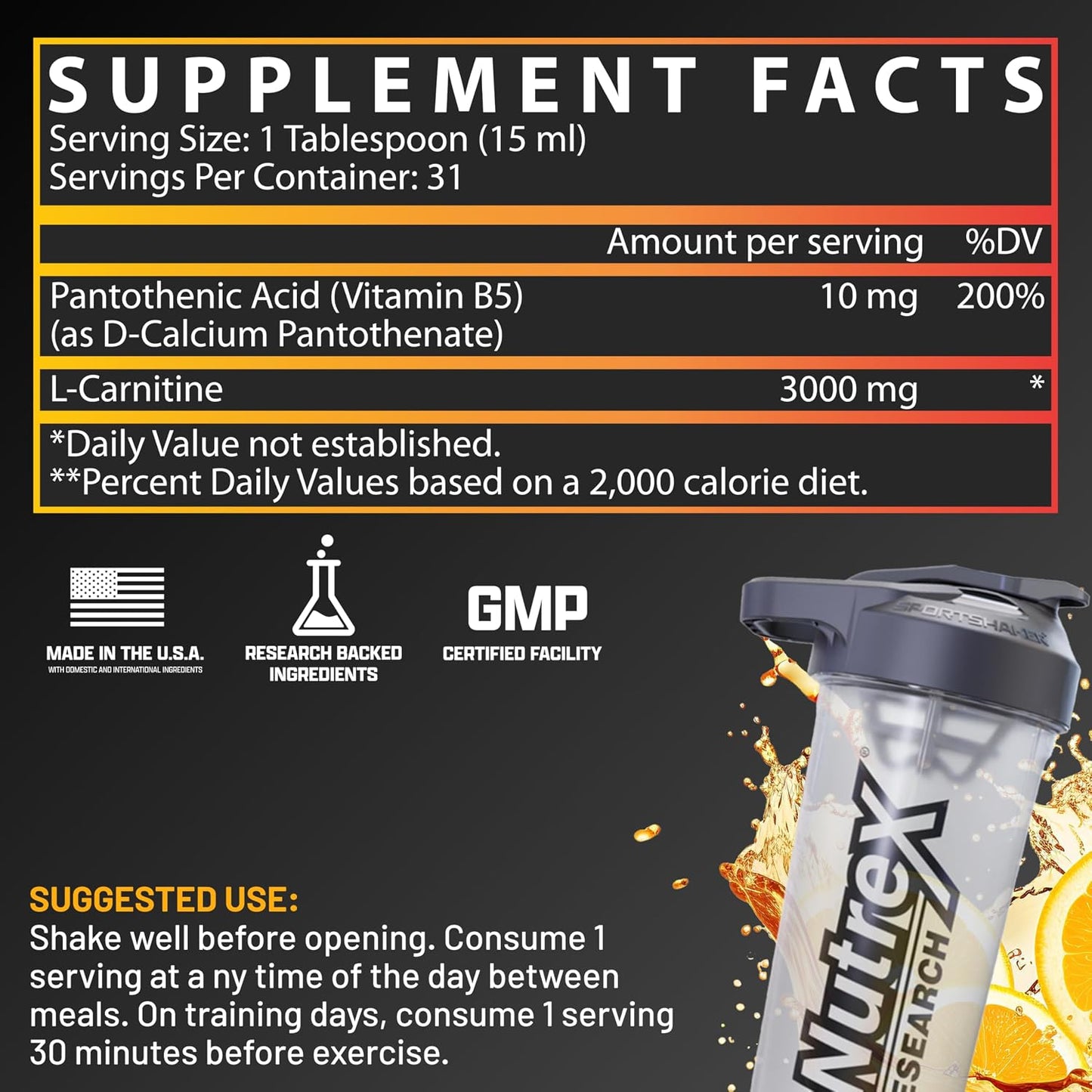 Nutrex Research Lipo-6 Defining Gel & L-Carnitine 3000 Orange Mango | Stimulant-Free Workout Support | Fast-Absorbing Topical Gel + Liquid L-Carnitine