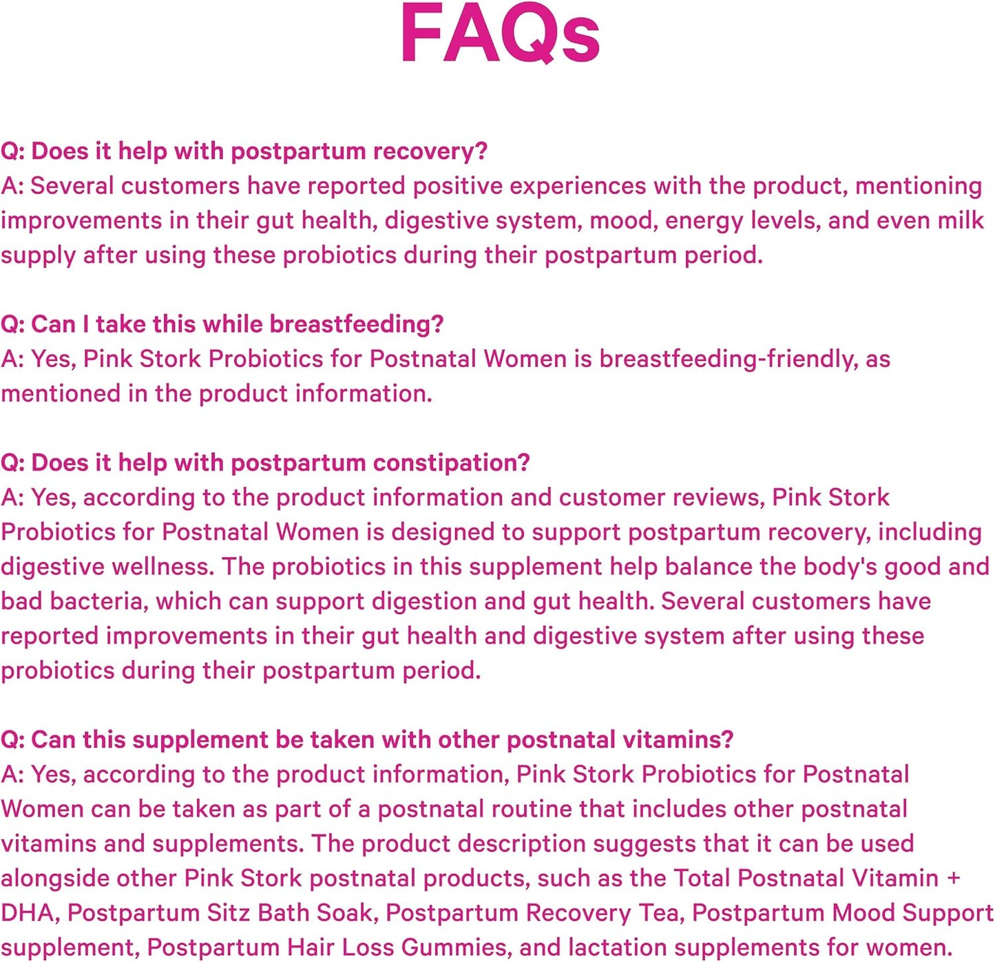 Pink Stork Probiotics for Postnatal Women - 30 Billion CFUS with Ashwagandha and Chamomile, Postpartum Essentials for Hormone Balance, Mood Support, Gut Health, Digestive Wellness, 30 Capsules