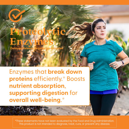 Doctor's Best Proteolytic Enzymes Supplement for Men & Women - Supports Protein Digestion, Caps for Digestive Wellness, Bromelain, Protease, & Papain Blend, Supports Metabolic Health - 90 Veg Capsules