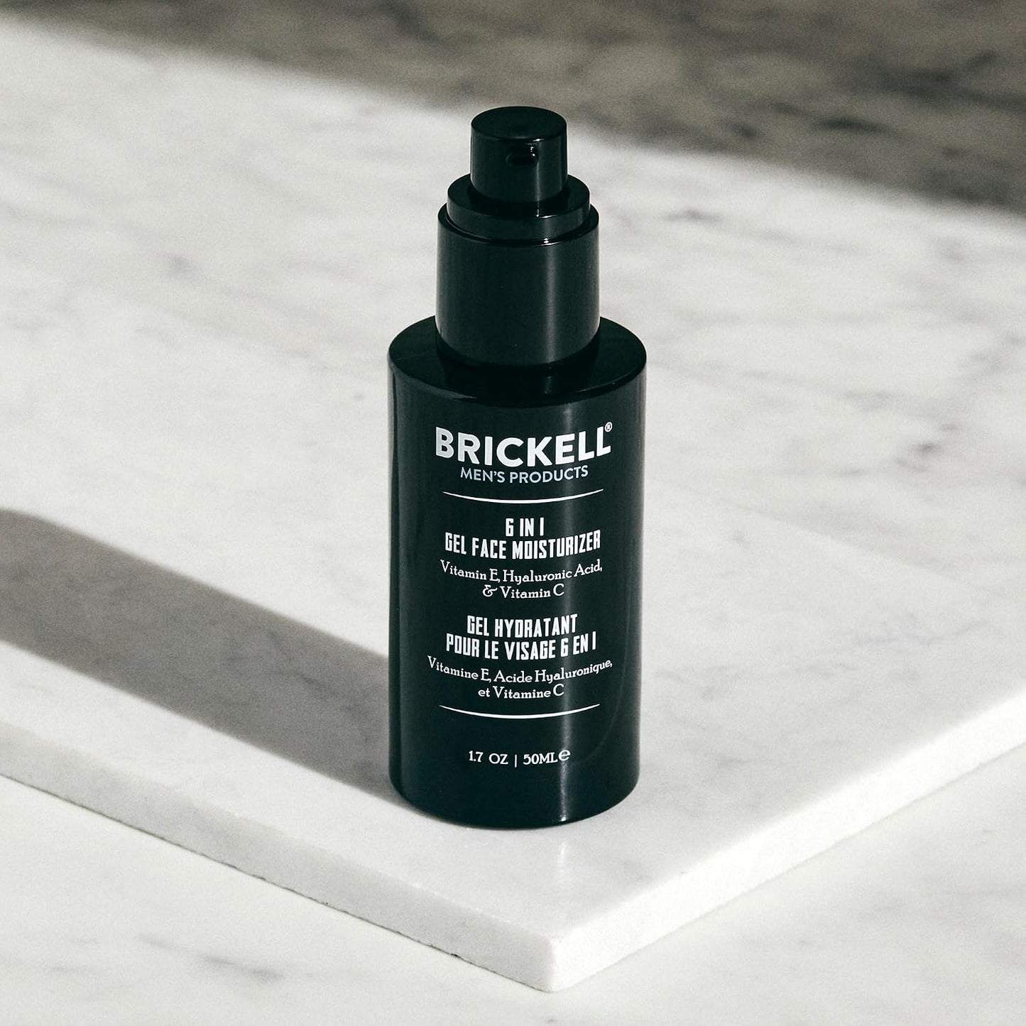 Brickell Men's 6 in 1 Gel Face Moisturizer for Men, Gel Moisturizer With Hyaluronic Acid, Peptides, and Vitamin C, 1.7 ounces, Unscented