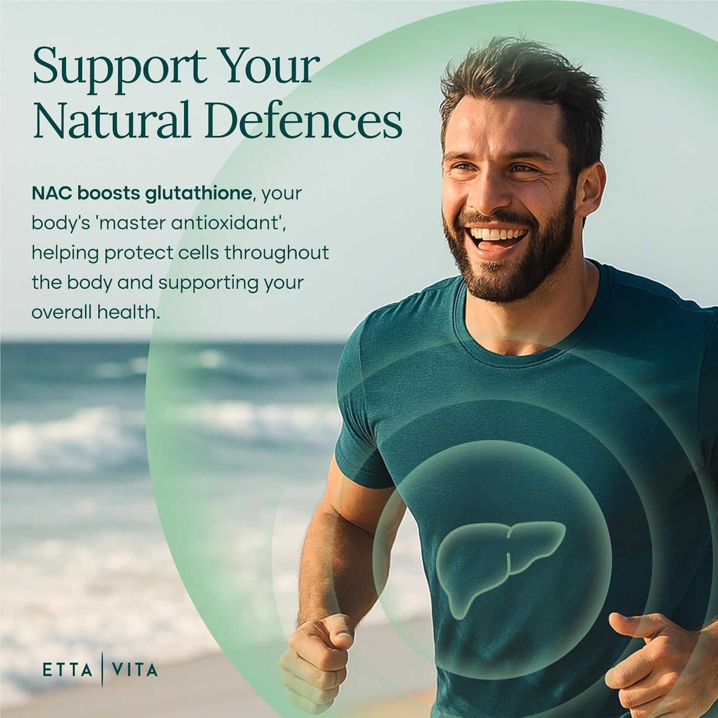 Etta Vita Vegan Liver Detox & Cleanse - NAC Supplement N-Acetyl Cysteine 600mg with Quercetin, Milk Thistle, Molybdenum & Selenium, N-Acetyl-Cysteine Capsules for Immune Support & Respiratory