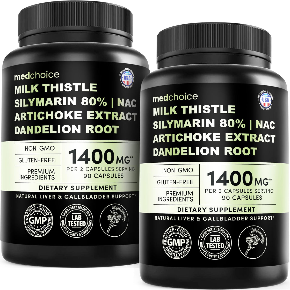 MEDCHOICE Milk Thistle Liver Support Supplement with NAC & Artichoke, 90ct