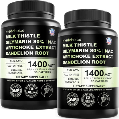 MEDCHOICE Milk Thistle Liver Support Supplement with NAC & Artichoke, 90ct