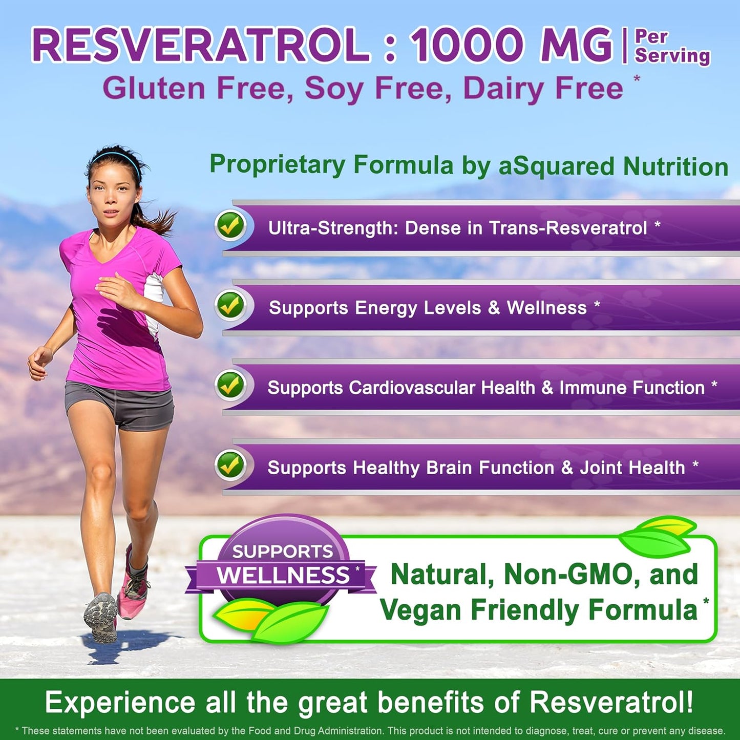 100% Natural Resveratrol Supplement - 1000mg Per Serving - 180 Capsules | Max Strength Antioxidant Polyphenols Complex - Trans-Resveratrol Pills for Heart Health - Pure Formula - 500mg Per Capsule