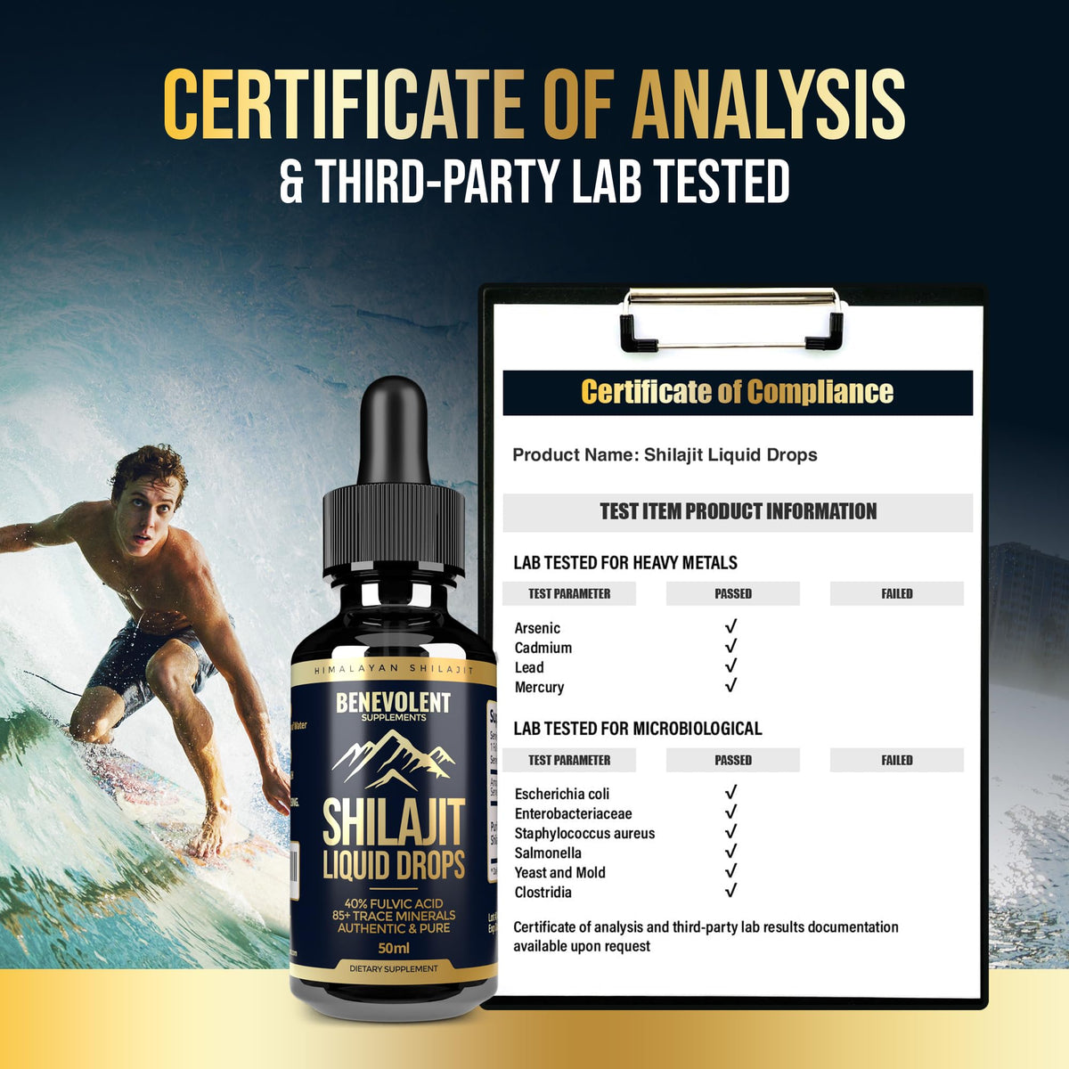 Pure Himalayan Shilajit Liquid Drops - 1000mg Natural Shilajit Drops - 85+ Trace Minerals