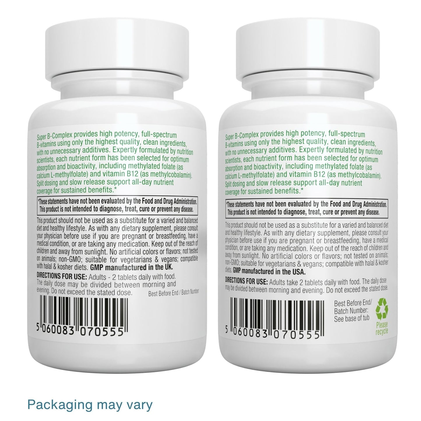 Igennus High Absorption Super B-Complex Methylated & Active B Vitamins | Sustained Release, Clean Label, Energy, Mood & Cognitive Performance, Methylfolate & Methyl B12, Lab Verified, 60 Tablets