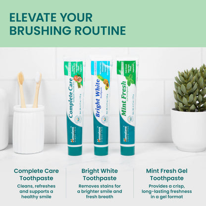Himalaya Mint Fresh Gel Toothpaste, Fluoride Free to Reduce Plaque & Brighten Teeth, 6.17 oz, 2 Pack