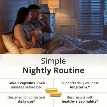 Melatonin 3mg + Valerian Root Capsules – Natural Sleep Aid for Adults 60Ct