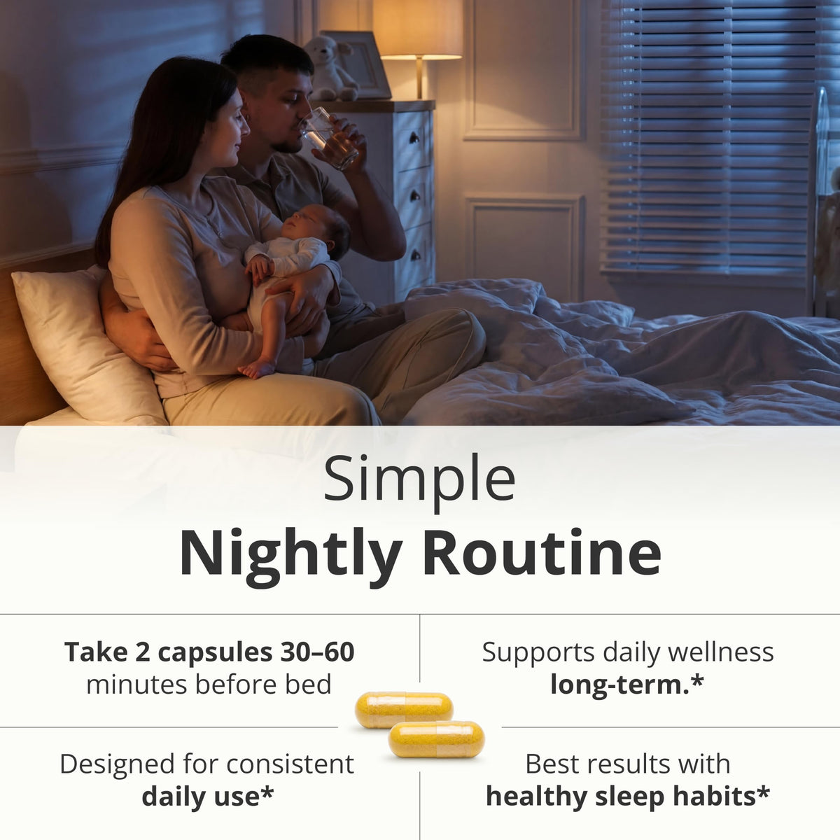 Melatonin 3mg + Valerian Root Capsules – Natural Sleep Aid for Adults 60Ct