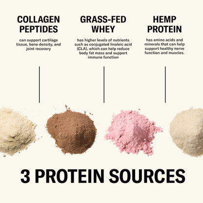 Grass Fed Whey Protein Powder, Vanilla Bean, 24g Protein with Collagen Peptides, Bovine Colostrum, Hemp Hearts & Prebiotic Fiber, No Added Sugar or Artificial Ingredients, 20 Servings