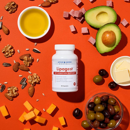 Arthur Andrew Medical, Lipagest, Lipase Enzyme, 20,000 FIP | Highly Potent Lipase Enzyme 20,000 FIP. Optimal Digestion of Fats - No Gallblader & Keto Support
