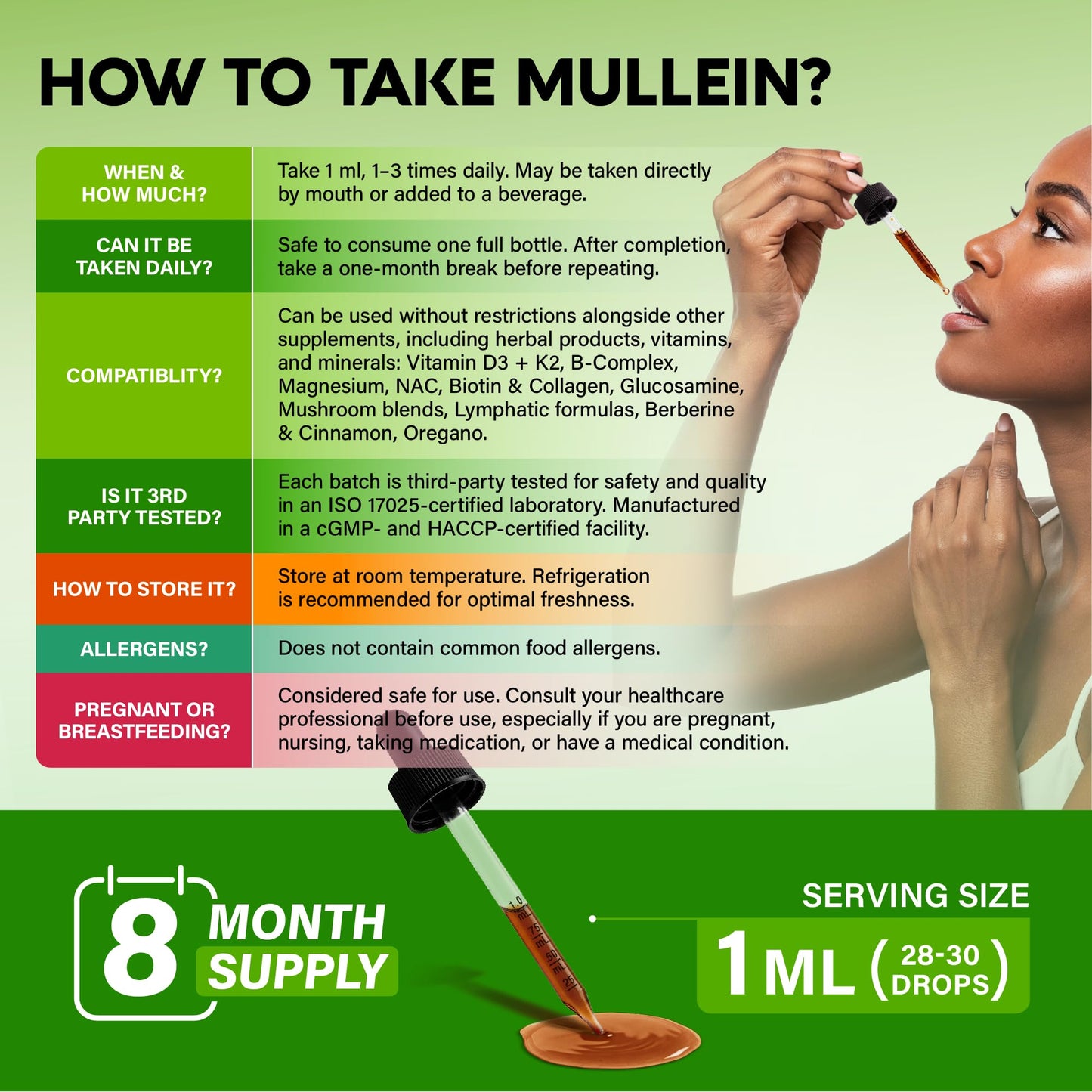 Mullein Drops for Lungs - USDA Organic Liquid - Mullein Leaf Extract Supplement - for Women & Men - Lung & Bronchial Cleanse for Smokers - Respiratory Health Support - As Tincture, Tea, Pills - 4 oz
