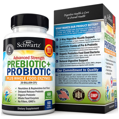 Prebiotics and Probiotic with Whole Food Enzymes for Adults Women & Men