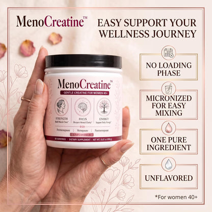 Utzy Naturals MenoCreatine | Creatine for Women 40+ | 90 Servings