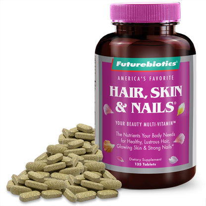 Futurebiotics Hair, Skin & Nails Beauty MultiVitamin with Biotin, Hair Vitamins and Skin Vitamins that Promote Healthy Hair and Nail, 180 Tablets