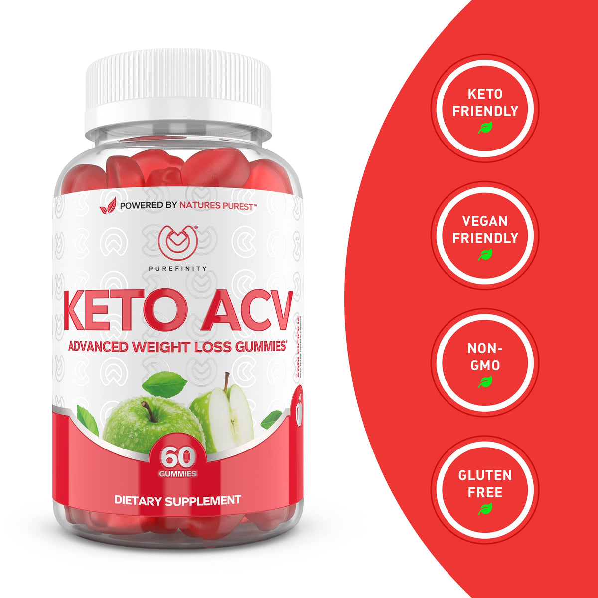 PUREFINITY Keto ACV Gummies to Support Weight Loss and Detox - True Form Keto ACV