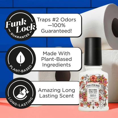 Poo-Pourri Before-You-Go Toilet Spray, Tropical Hibiscus, 2 Fl Oz - Hibiscus, Apricot and Citrus