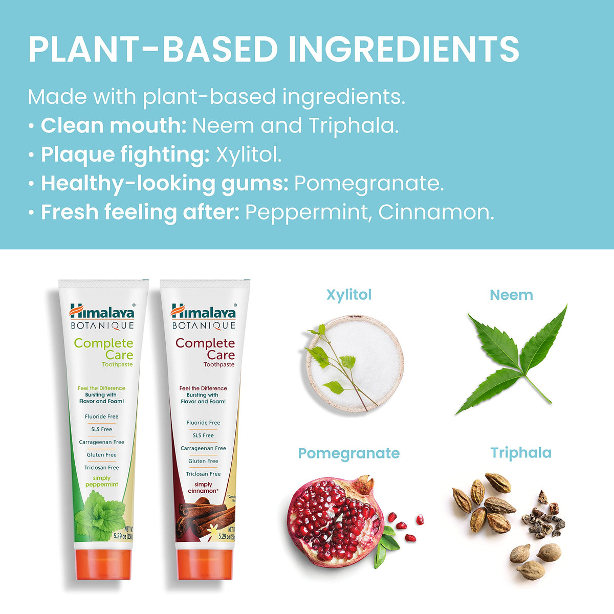 Himalaya Botanique Complete Care Toothpaste, Herbal Variety 4 Pack, 5.29 oz