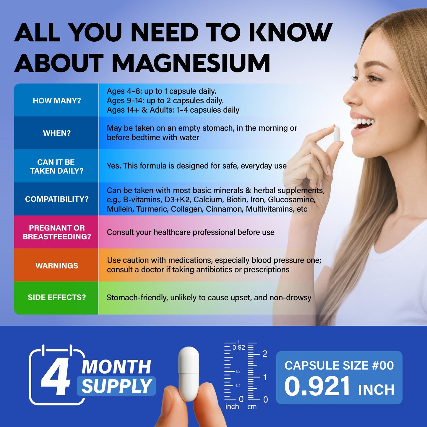 Magnesium Glycinate 500 mg - Chelated Supplement - High Absorption Form of Magnesium - Support for Sleep, Muscle & Heart Health - for Women & Men - Lab Tested & Non-GMO - 120 Capsules