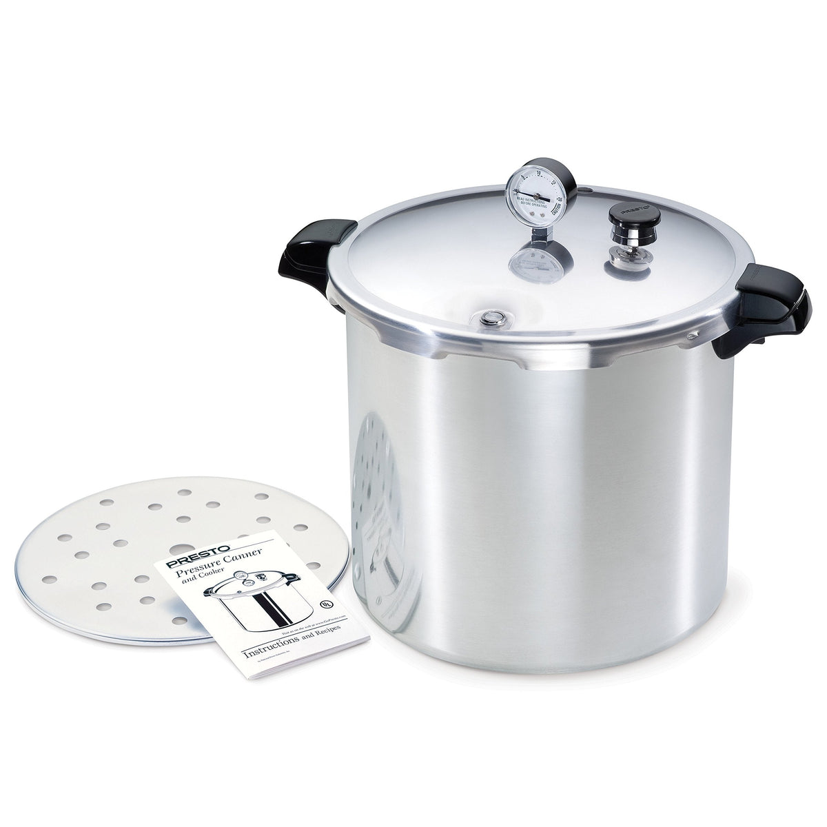 Presto 01781 Pressure Canner and Cooker, 23 qt, Silver & 01755 16-Quart Aluminum