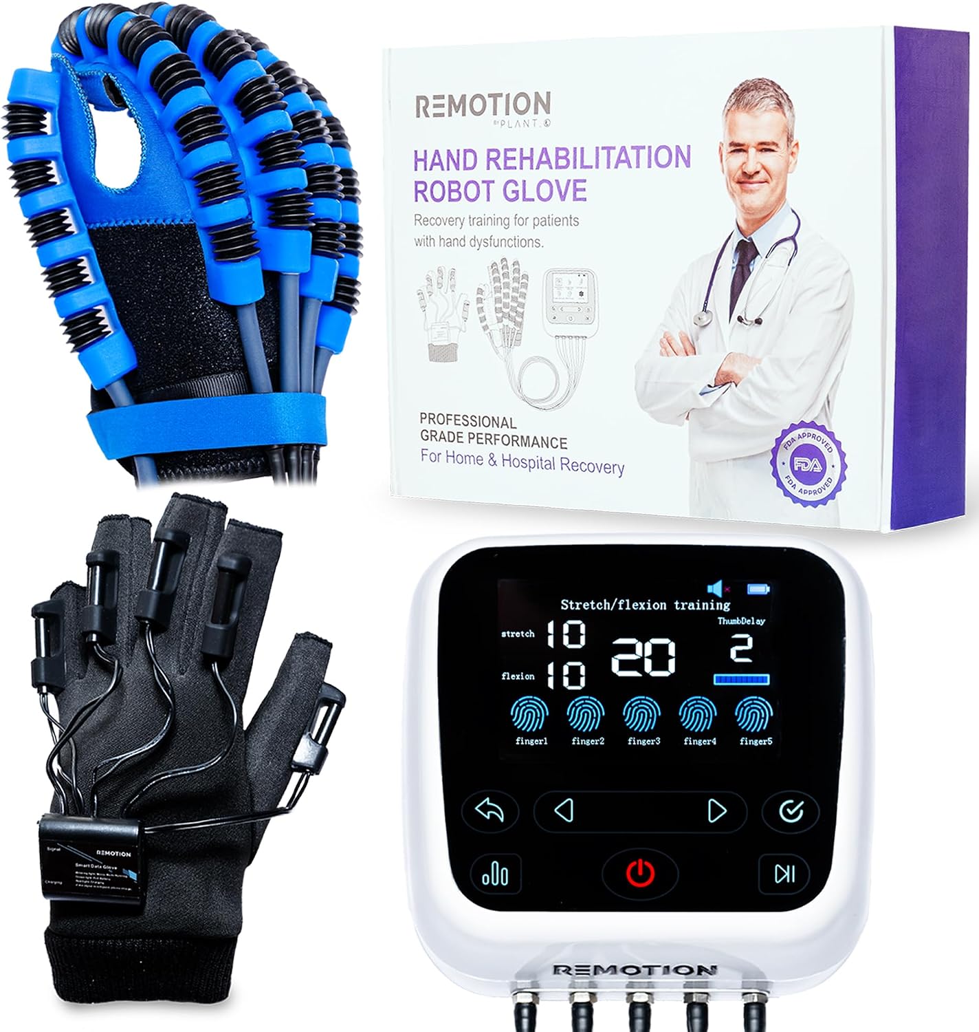 Rehabilitation Robot Gloves - Upgraded Hand Stroke Recovery & Single Finger Rehab Trainer