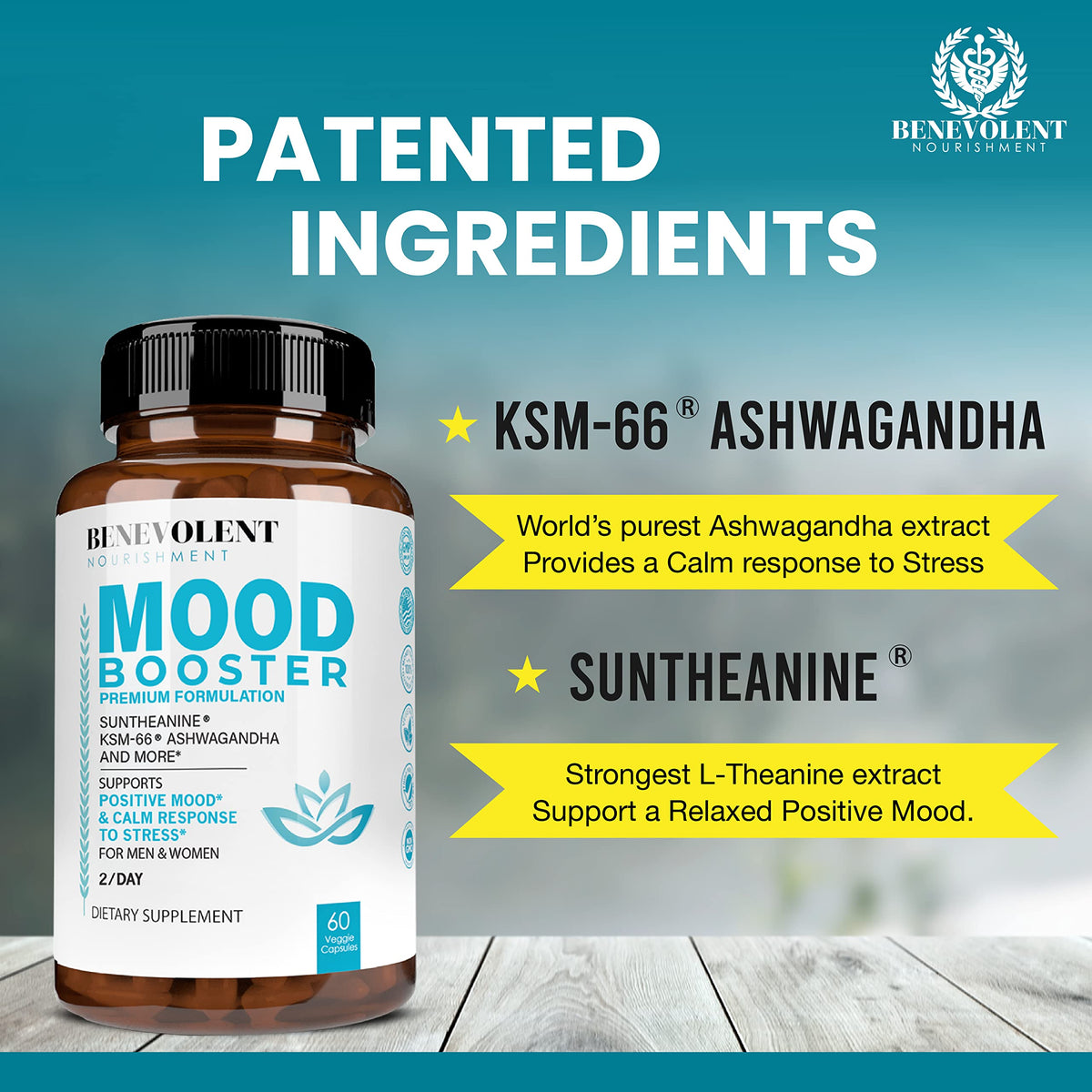 Calm Mood Booster Supplement - Natural Happy Pills for Stress, Sleep & Mood Support