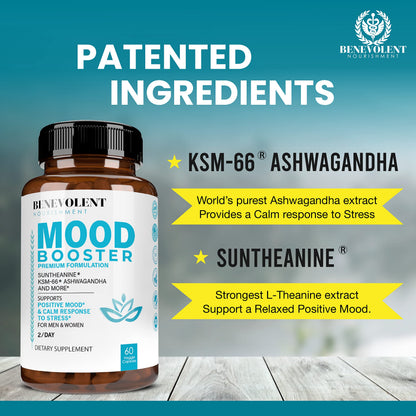 Calm Mood Booster Supplement - Natural Happy Pills for Stress, Sleep & Mood Support