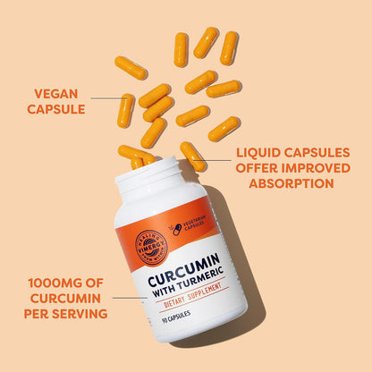 Vimergy Curcumin with Turmeric Supplement, 1000mg Curcumin Extract/Serving – Liquid Capsules - Non-GMO, Gluten-Free, Kosher, Vegan & Paleo Friendly Turmeric Curcumin Supplement