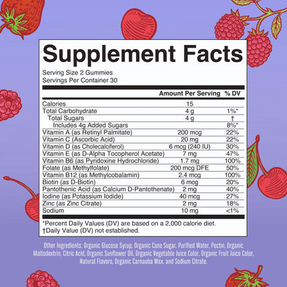 MARYRUTH'S Kids Vitamins | Multi | 1 Month Supply | Multivitamin Gummies for Ages 4+ | Multivitamin for Kids | Vegan | Only 2 Gummies a Day | 60 Count