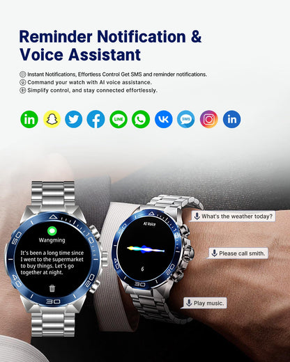 SOUYIE Smart Watch for Men Answer/Make Call 1.43" AMOLED 24H Health Monitor
