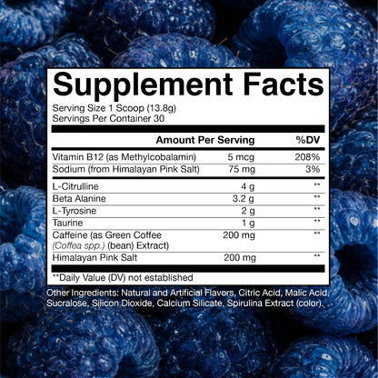 RAW Nutrition - Essential Pre - Chris Bumstead Pre Workout Formula, Sports Nutrition Pre-Workout Powders | Men & Womens Drink, Energy Powder for Working Out (Blue Raspberry)