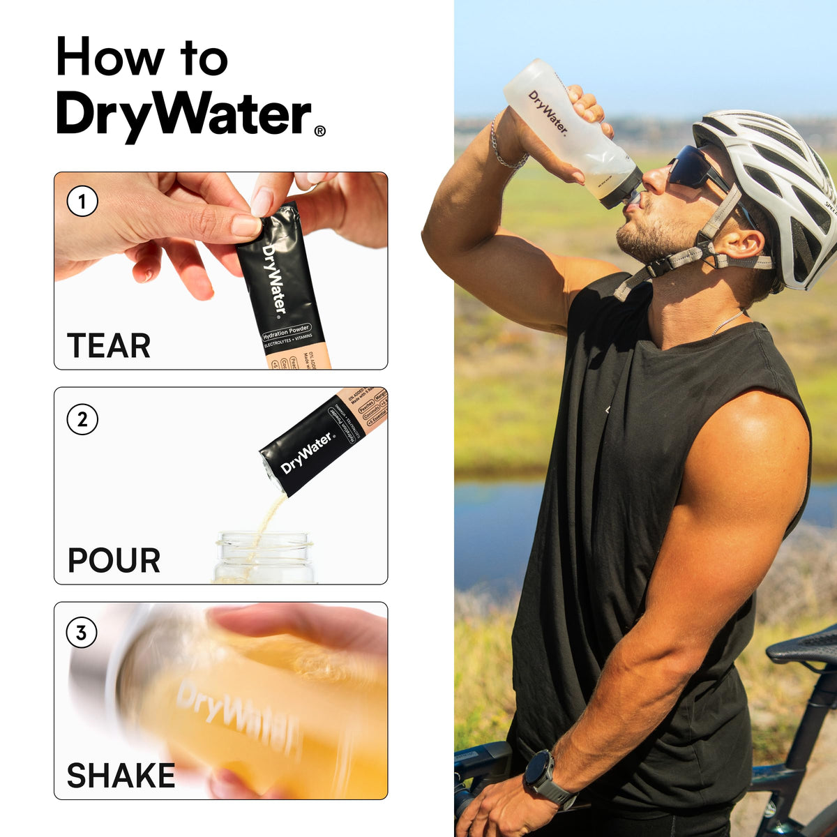 DryWater Electrolytes + Vitamins Hydration Packets, Mixed Berry 12 Pack