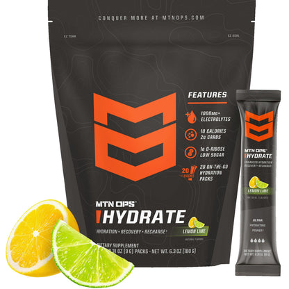 MTN OPS Hydrate Sugar Free Electrolyte Packets, Mango Peach