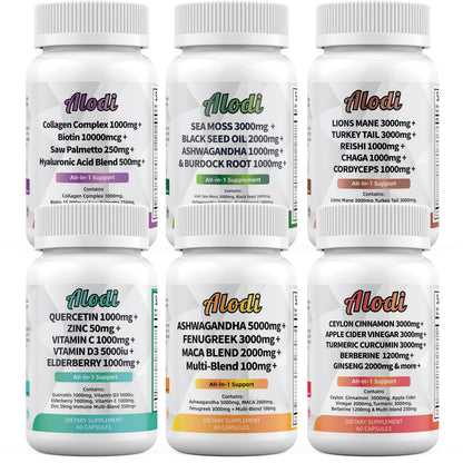 Sea Moss 3000mg Black Seed Oil 2000mg Ashwagandha 1000mg Turmeric 1000mg