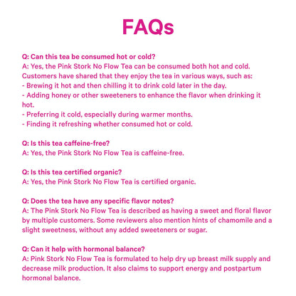 Pink Stork No Flow Organic Sage Tea, Floral Mint Flavor, 15 Sachets | Dry Up Breast Milk Supply, Ease Milk Production, Wean Lactation Naturally, Hot or Iced, Postpartum Essentials