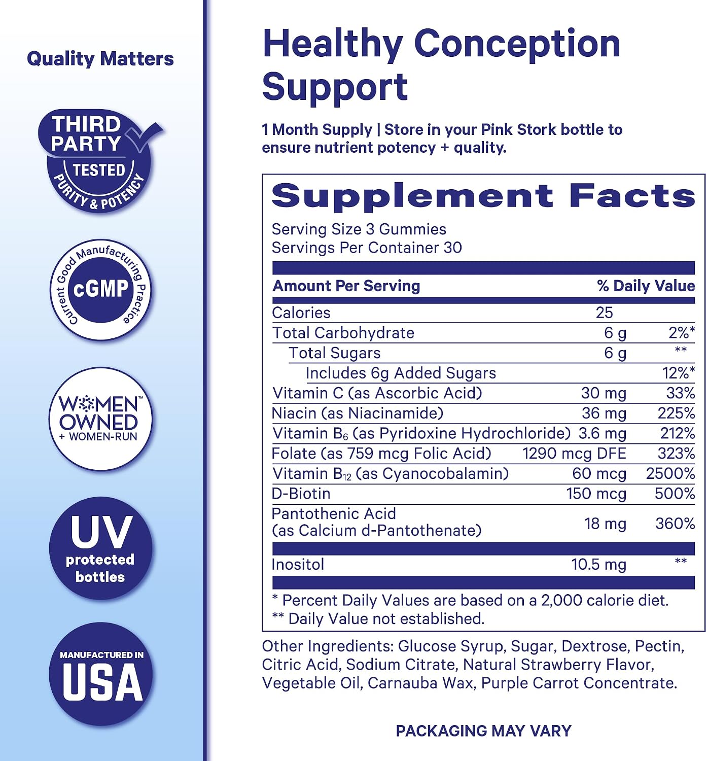 Blue Stork Fertility Supplement Gummies for Men, 90 Count | Male Prenatal Vitamins, Conception Support, Reproductive Health, Hormonal Balance & Motility