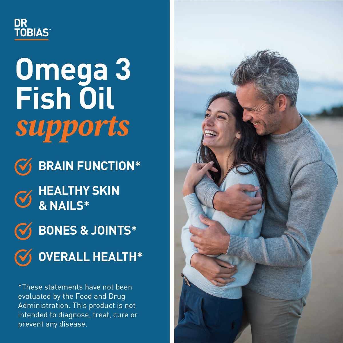 Dr. Tobias Omega 3 Fish Oil, 800 mg EPA 600 DHA Supplement for Heart, Brain & Immune