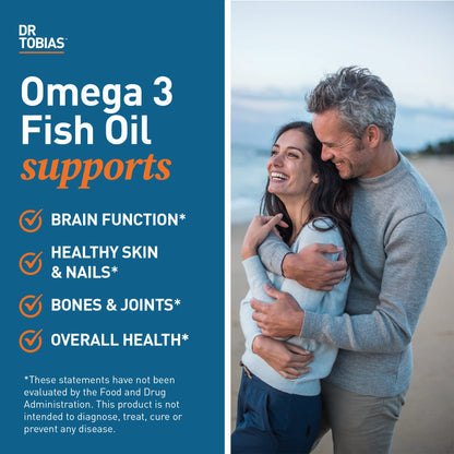 Dr. Tobias Omega 3 Fish Oil, 800 mg EPA 600 DHA Supplement for Heart, Brain & Immune