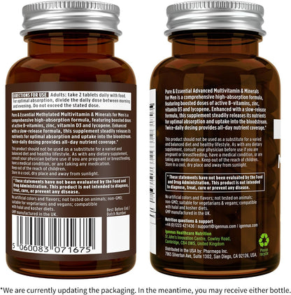 Neurobalance + Multivitamin & Minerals for Men Vegan Bundle, High Absorption Zinc, Magnesium & B6 Supplement + Sustained Release Multivitamin by Igennus