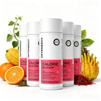 OxyEnergy Calorie Blocker 6-in-1 Natural Weight Loss Supplement for Women | Boosts Metabolism, Suppresses Fat Synthesis & Appetite ，Daily Supplement with Garcinia Cambogia, Bergamot, 30 Capsules