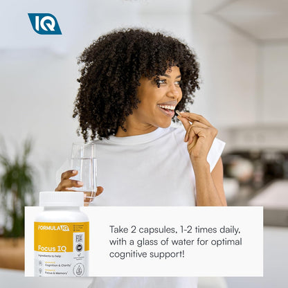 Formula IQ - Focus IQ - Brain Supplements for Memory and Focus - Memory Supplements - Cognitive Support - 60 Capsules