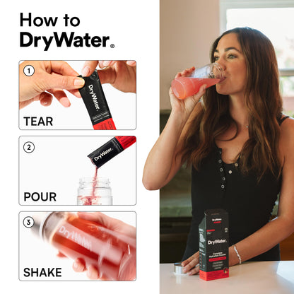 DryWater Electrolytes + Vitamins Hydration Packets, Mixed Berry 12 Pack