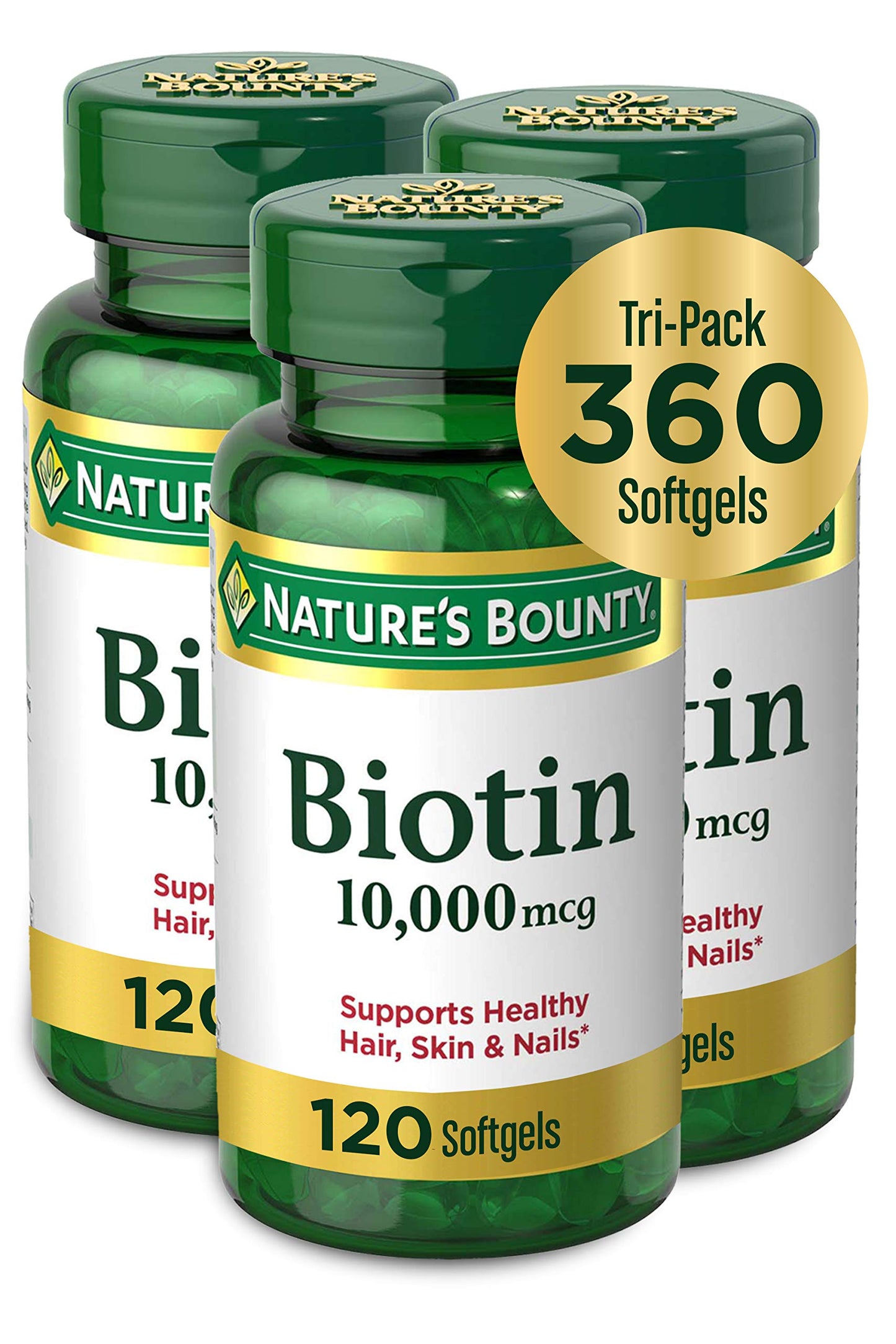 Nature's Bounty Biotin 10,000 mcg, 250 Rapid Release Softgels