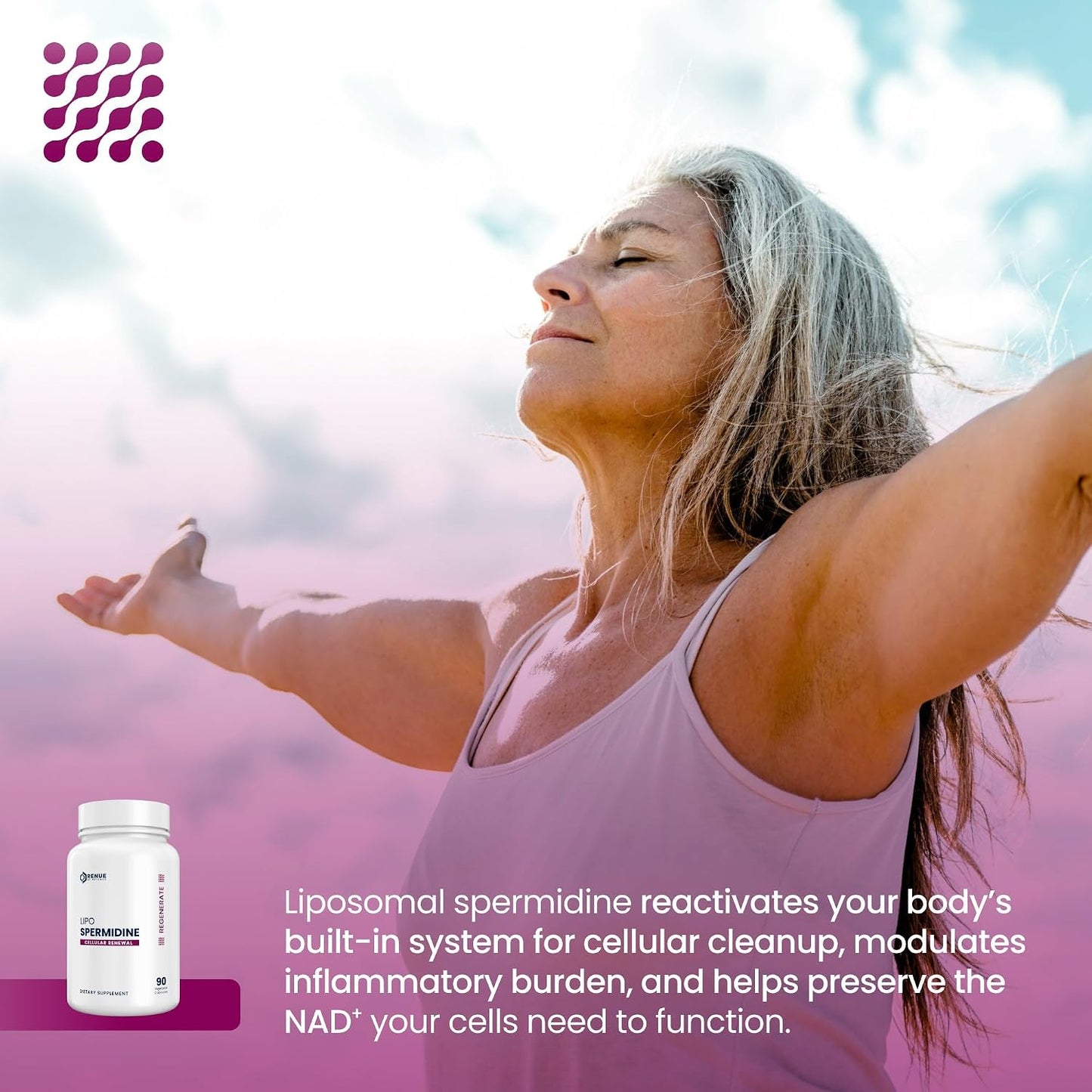 Renue By Science Spermidine Supplements | Liposomal Spermidine Supplements for Women and Men | 90 Capsules - 8mg Spermidine per Serving | Non-GMO & Allergen Free | Made in the USA Third-Party Tested