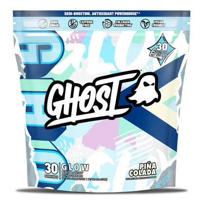 GHOST Glow Sticks: Beauty and Detox Supplement - 30 On-The-Go Stick Packs, Mango Margarita - Hyaluronic Acid, Biotin & L-Theanine for Skin-Boosting Support - Sugar Free, Gluten Free
