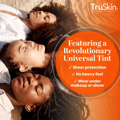 TruSkin SPF 30 Tinted Mineral Sunscreen Face Serum, Zinc Oxide, 1 fl oz | Universal skin tint with Vitamin C, Hyaluronic Acid, Ceramides and Niacinamide for lightweight daily mineral UV protection
