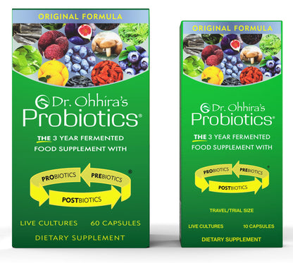 Dr. Ohhira's Probiotics, Original Formula, 60 Caps with Bonus 10 Capsule Travel Pack - 13 Probiotic Strains with Prebiotics and Postbiotics