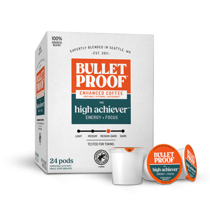 Bulletproof Coffee + Organic Grass-Fed Butter Single-Serve Pods, Keto Coffee, All-in-One Recipe with MCT Oil and Butter, 24 Count