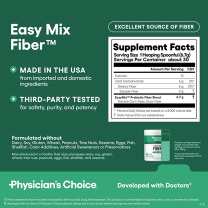Physician's CHOICE Digestive Enzymes 60 Count + Easy Mix Fiber Bundle