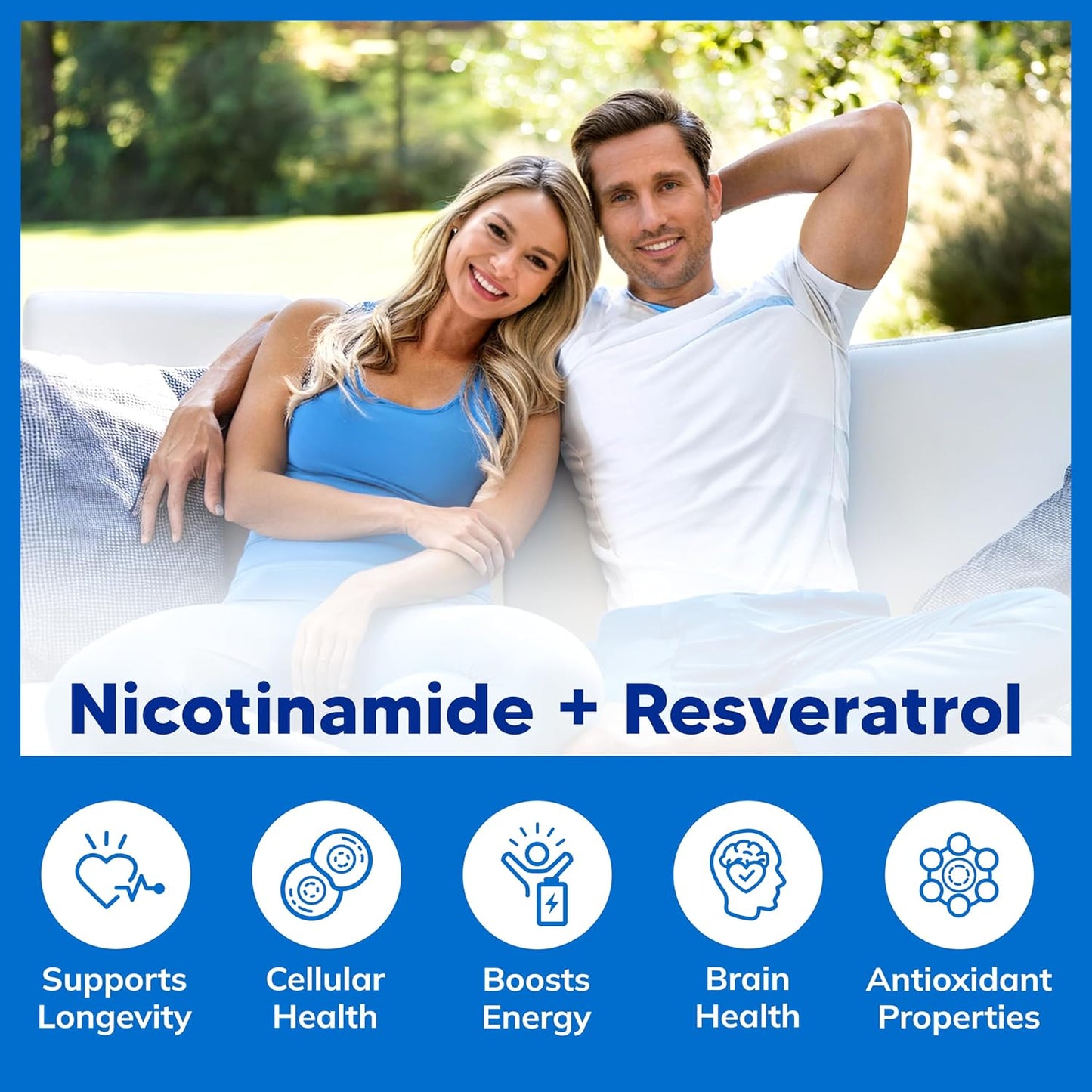 Nicotinamide with Resveratrol - 120 Capsules - Vitamin B3 500mg Supplement | Nicotinamide 500mg (Niacinamide Flush Free) - Vit B3 Pills to Support NAD, Skin Cell Health & Energy